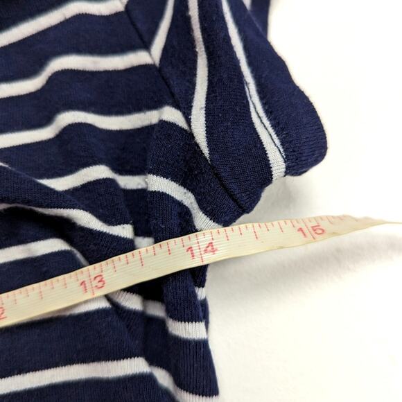 Isabel Maternity T-Shirt Dress Women's Size Small Navy Stripe Midi - Picture 6 of 7